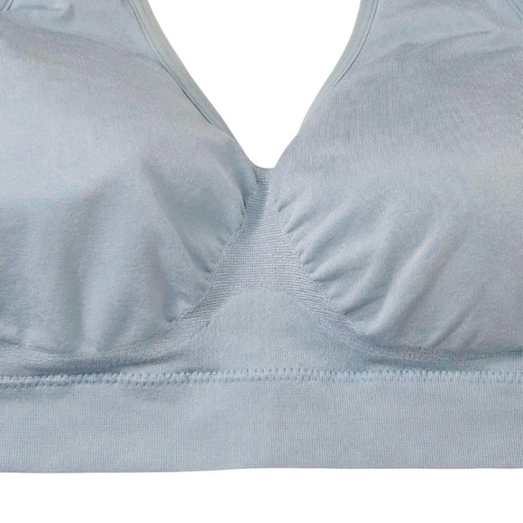 WACOAL Bralette Wireless Seamless cups Wide straps Slip over Light blue Size 38 - Picture 6 of 7